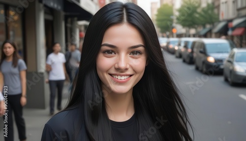 Skincare beauty. A young woman with a happy smile,