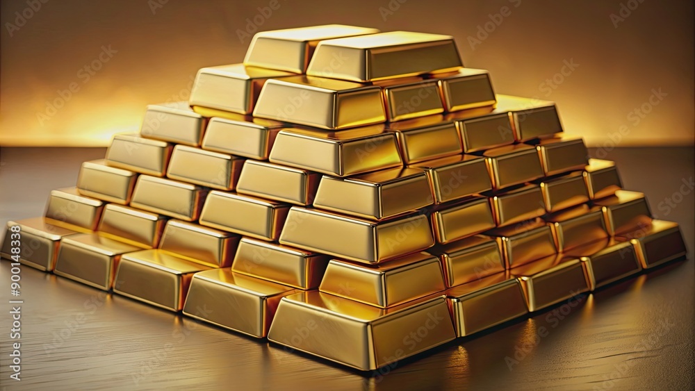 Stack of fine gold bars, symbolizing wealth and luxury, wealth, gold, bars, stack, precious, metal, investment, finance Stack of fine gold bars, symbolizing wealth and luxury, wealth, gold, bars, stack, precious, metal, investment, finance