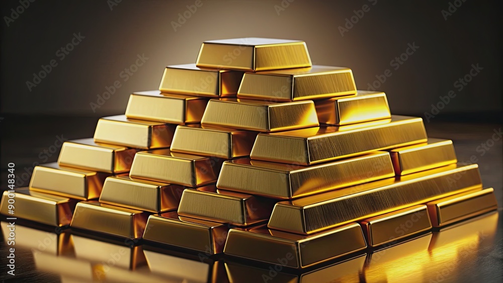 Stack of fine gold bars in a wealthy concept, with rendering and , wealth, luxury, gold, bars, stack, fine, concept Stack of fine gold bars in a wealthy concept, with rendering and , wealth, luxury, gold, bars, stack, fine, concept