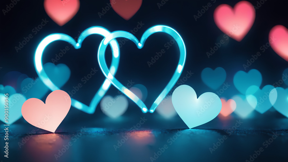 Light neon lighting bokeh valentine background Light neon lighting bokeh valentine background