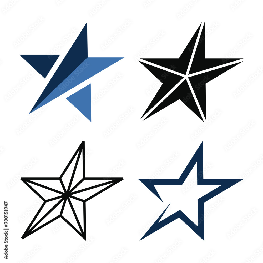 Set of modern abstrack star logo design. Premium Vector Set of modern abstrack star logo design. Premium Vector