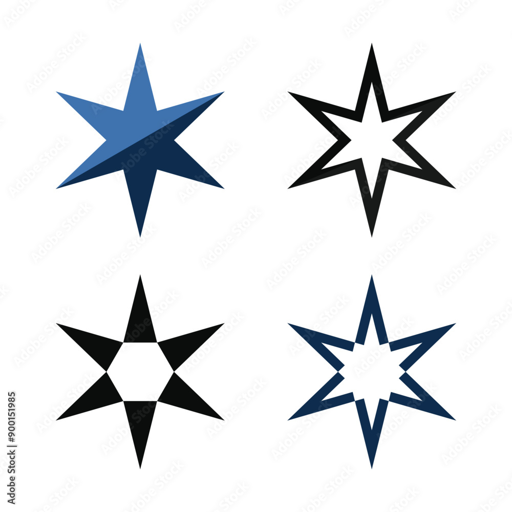 Set of modern abstrack star logo design. Premium Vector Set of modern abstrack star logo design. Premium Vector