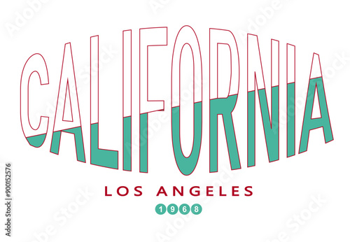Vintage typography retro college varsity Los Angeles California print with grunge effect for graphic tee t shirt or sweatshirt - Vector