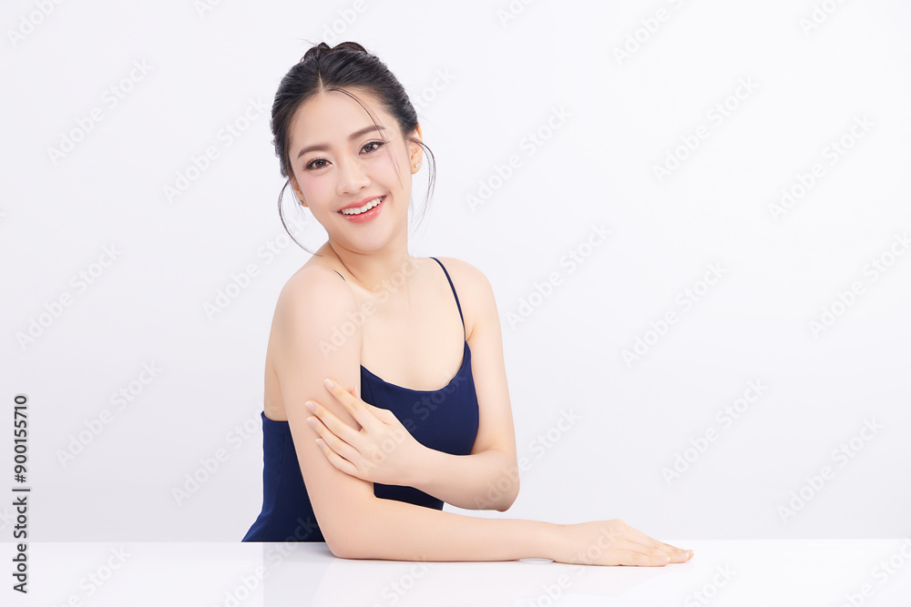 Beautiful young asian woman with clean fresh skin on white background, Face care, Facial treatment, Cosmetology, beauty and spa, Asian women portrait. Beautiful young asian woman with clean fresh skin on white background, Face care, Facial treatment, Cosmetology, beauty and spa, Asian women portrait.