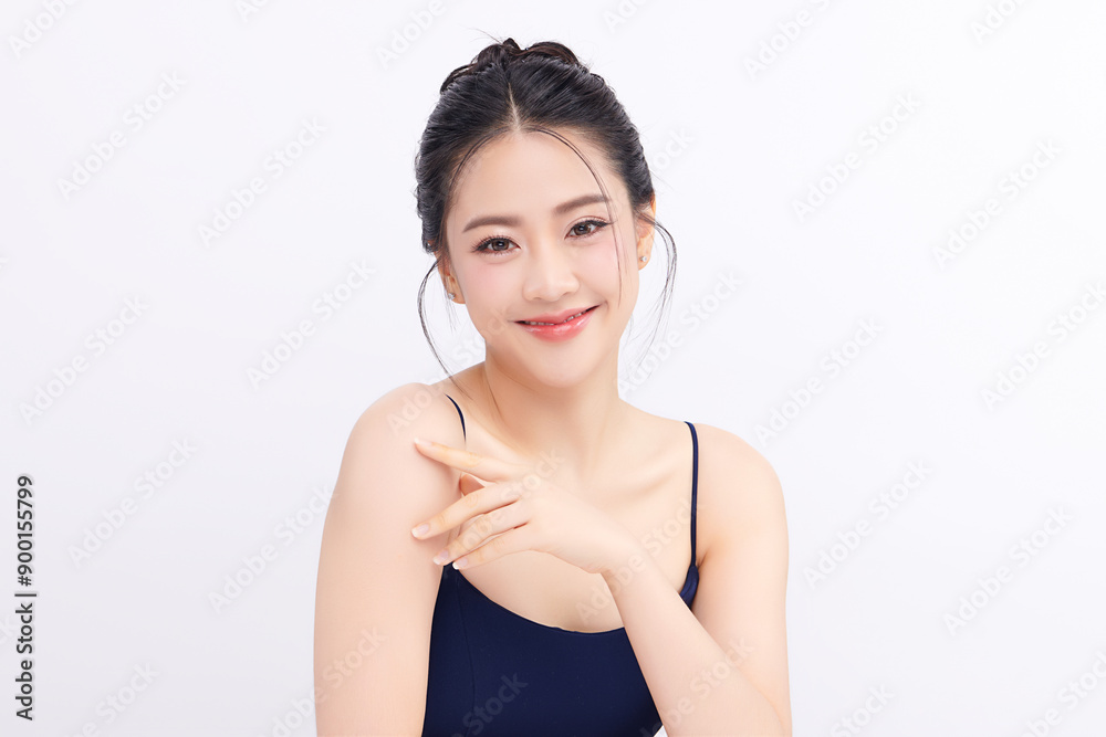 Beautiful young asian woman with clean fresh skin on white background, Face care, Facial treatment, Cosmetology, beauty and spa, Asian women portrait. Beautiful young asian woman with clean fresh skin on white background, Face care, Facial treatment, Cosmetology, beauty and spa, Asian women portrait.