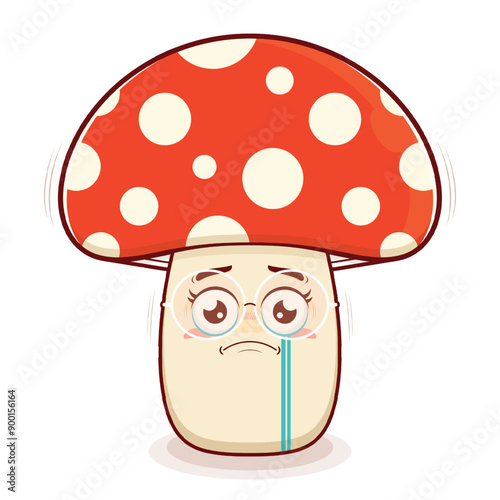 mushroom crying face cartoon cute