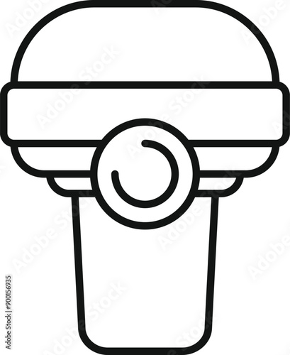Line icon of an action camera recording, perfect for representing extreme sports and adventure