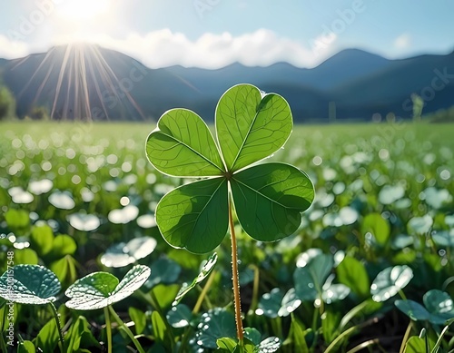 four-leaf clover in the field