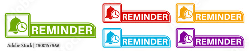 Set collections reminder trendy colorful icon sign. time notice labels design template Vector illustration