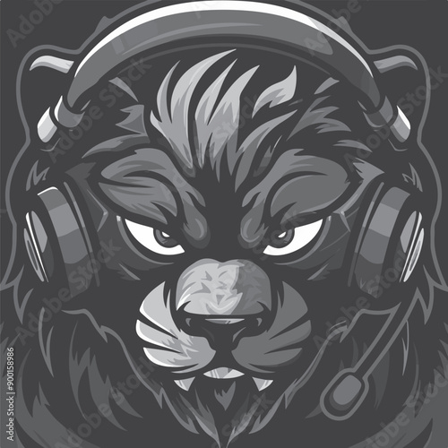 A animal mascot gaming logo 