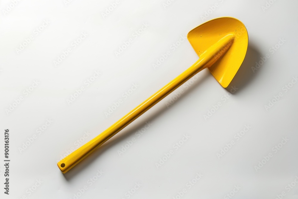 Vibrant depiction of a yellow garden tool in minimalist setting Vibrant depiction of a yellow garden tool in minimalist setting