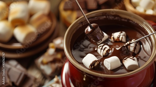 Chocolate Fondue with Marshmallows