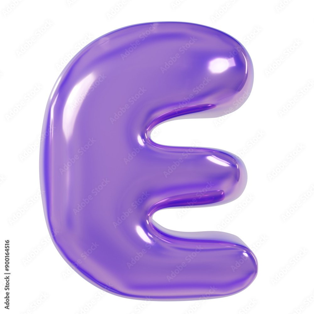 Holographic 3D Render Font Letter E Holographic 3D Render Font Letter E