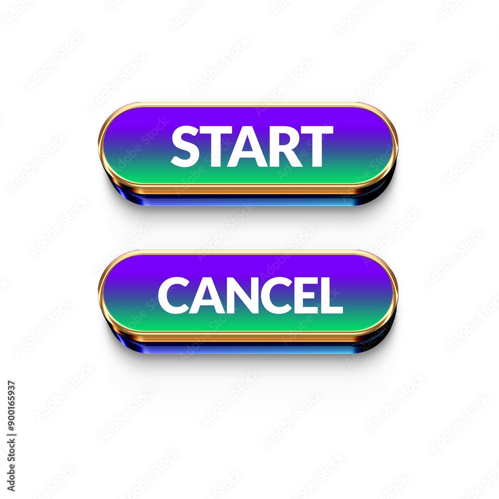 Start cancel gaming button for game asset Start cancel gaming button for game asset