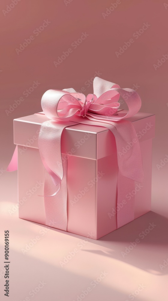 Obraz premium Elegant Pink Present on Isolated Background