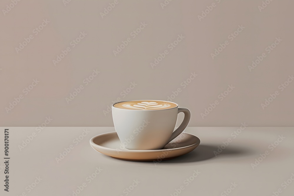 Obraz premium Beautiful Coffee Cup with Latte Art.