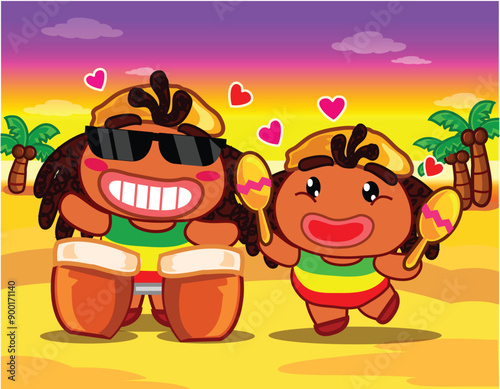 Rasta Jamaica Duo Music Happy 