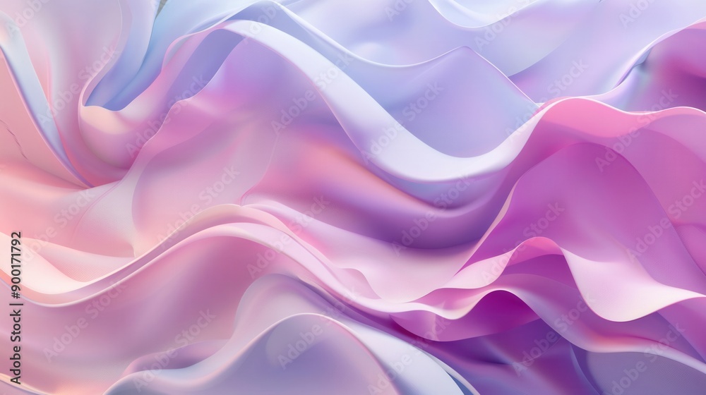 Pastel 3D abstract background with soft layered shapes. Create a dreamy atmosphere Suitable for gentle branding unusual product photography or light-hearted web design