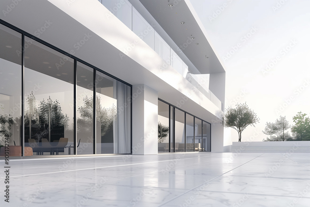 Obraz premium Modern Villa with Spacious Foreground Image