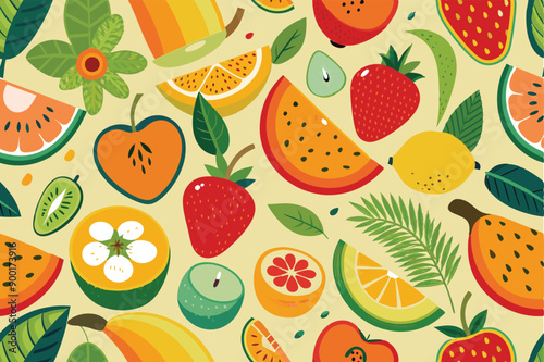 seamless pattern with fruits