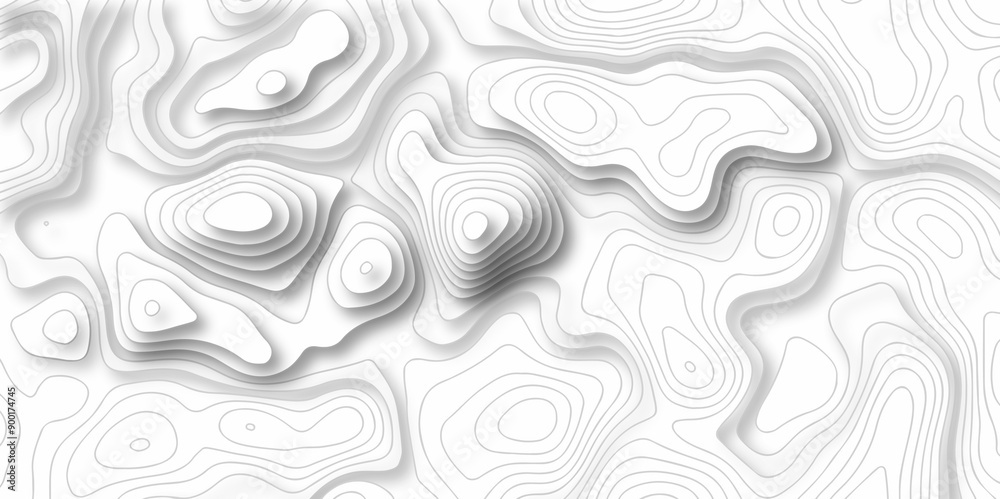 Topography wave line vector grid map. white wave line geography landscape Topo contour map on white background. Geographic mountain relief diagram line wave carve pattern. Topography wave line vector grid map. white wave line geography landscape Topo contour map on white background. Geographic mountain relief diagram line wave carve pattern.