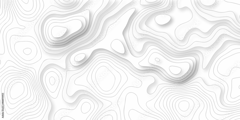 Vector white wave line geography landscape Topo contour map on white background. Geographic mountain relief diagram line wave carve pattern. Topographic world map contour lines map texture. Vector white wave line geography landscape Topo contour map on white background. Geographic mountain relief diagram line wave carve pattern. Topographic world map contour lines map texture.