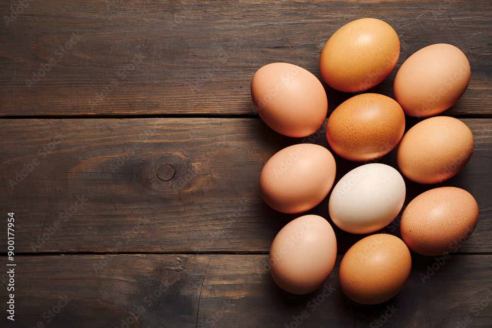 eggs on the wooden desk