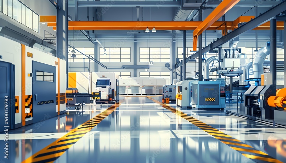 Modern factory interior with advanced machinery Modern factory interior with advanced machinery