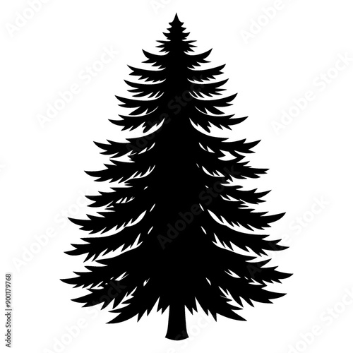 An illustration of a lone pine tree silhouette.