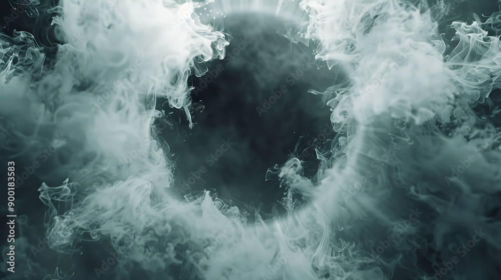 Real smoke exploding outwards with empty center. Dramatic smoke or fog effect for spooky Halloween background. Real smoke exploding outwards with empty center. Dramatic smoke or fog effect for spooky Halloween background.