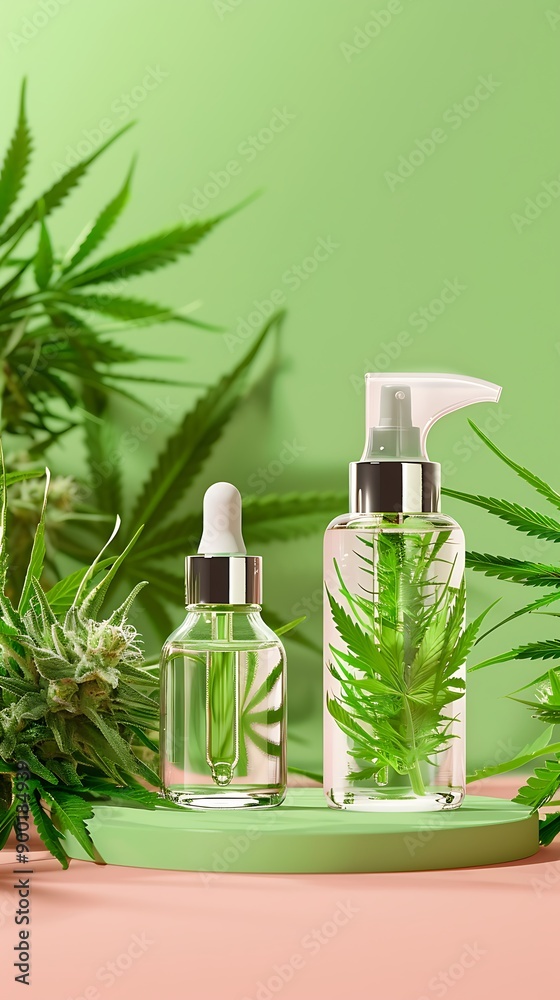 Cannabis Facial Toner With Pump Bottle and Dropper