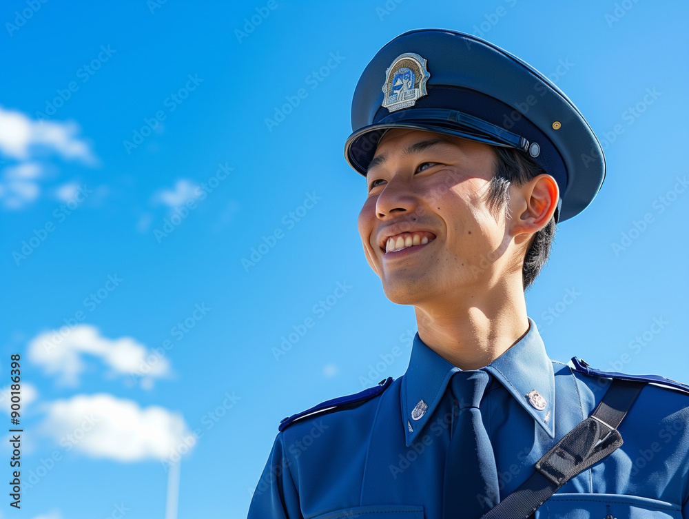 笑顔の警備員の男性 笑顔の警備員の男性