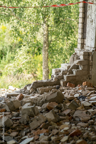 Ruined building, view from inside