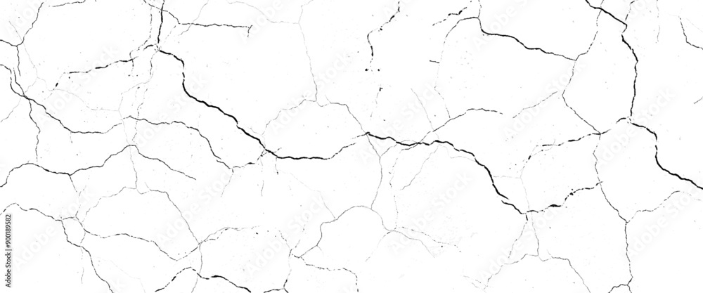 Obraz premium Vector realistic cracks on dry surface on transparent abstract background with a cracked grunge texture. 