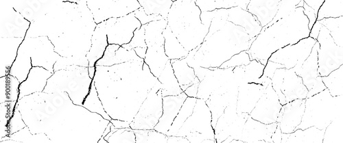 Vector realistic cracks on dry surface on transparent abstract background with a cracked grunge texture.
