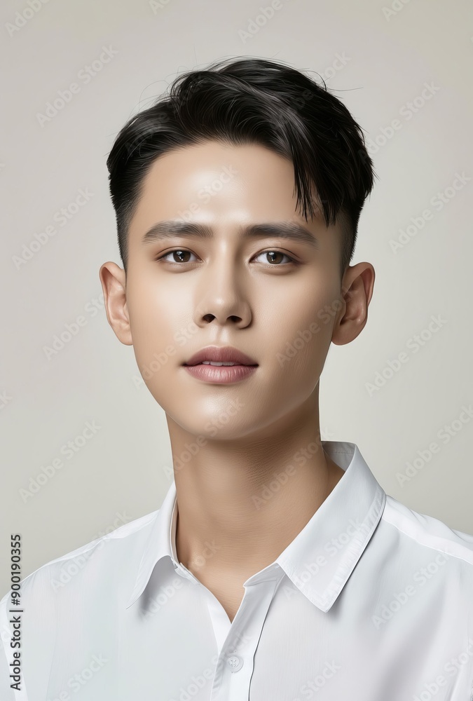 A man in a white shirt is looking at the camera A man in a white shirt is looking at the camera