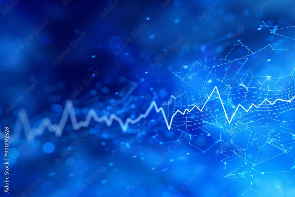 Abstract blue and white ECG lines representing medical diagnostics and cardiovascular health in a clean high tech visual style Abstract blue and white ECG lines representing medical diagnostics and cardiovascular health in a clean high tech visual style