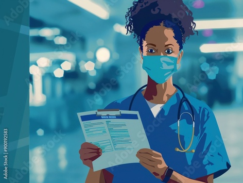 A healthcare worker distributing informational flyers about vaccination, raising public awareness