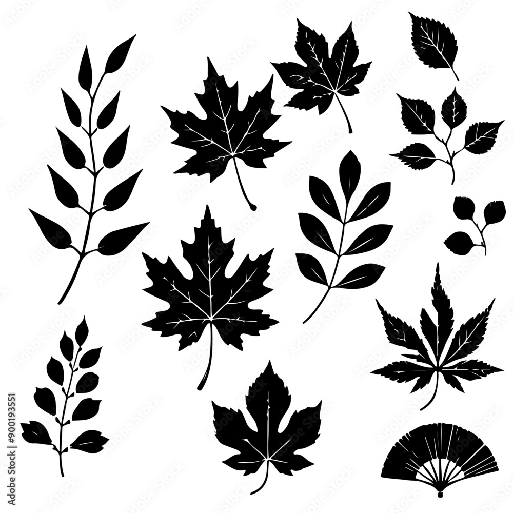 set of autumn leaves set of autumn leaves