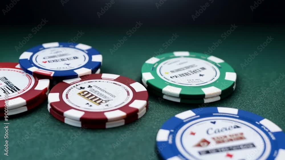 Casino chips for poker with a border background Casino chips for poker with a border background