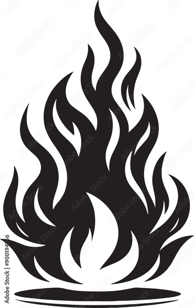 Fire Flame Silhouette Vector Illustration Fire Flame Silhouette Vector Illustration