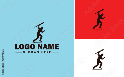 Cricket team icon Cricket XI Cricket side Cricket squad flat logo sign symbol editable vector