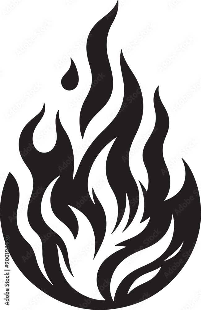 Fire Flame Silhouette Vector Illustration Fire Flame Silhouette Vector Illustration