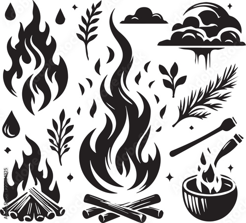 Fire Flame Silhouette Vector Illustration