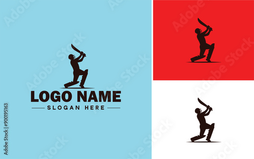Cricket team icon Cricket XI Cricket side Cricket squad flat logo sign symbol editable vector