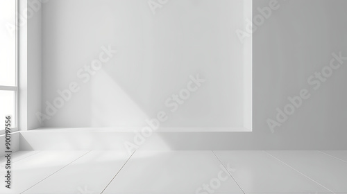 Wallpaper Mural Blank gray gradient background with product display. White backdrop or empty studio with room floor. 3D rendering. Torontodigital.ca