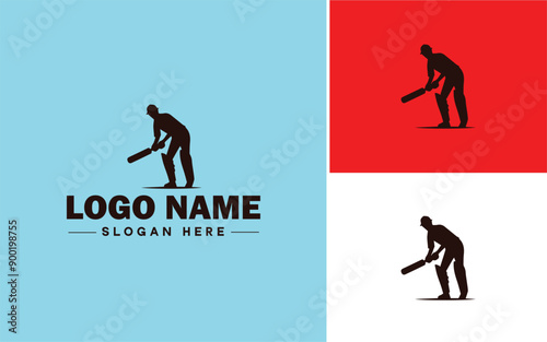 Cricket team icon Cricket XI Cricket side Cricket squad flat logo sign symbol editable vector