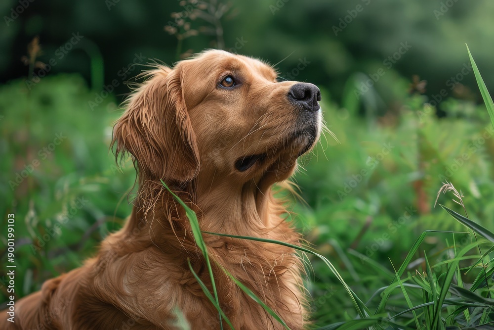 Golden Retriever in a luxurious setting, emphasizing the breed's elegance and charm Golden Retriever in a luxurious setting, emphasizing the breed's elegance and charm
