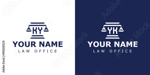 Letter KY and YK Legal Logo, for lawyer, legal, or justice with KY or YK initials photo