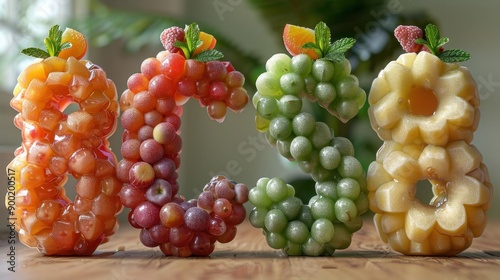 Wallpaper Mural Produce a liquid 3D font design for a smoothie brand with letters made of blended fruits Torontodigital.ca